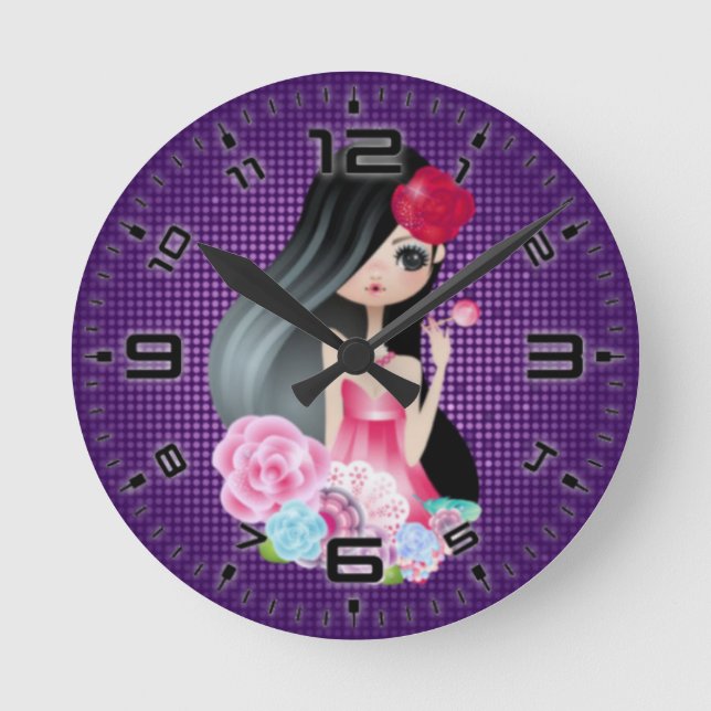 Reloj Redondo Mediano Violet chica (Anverso)