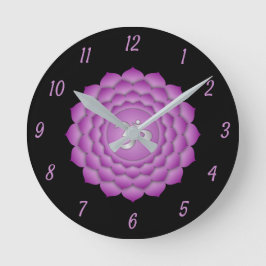 Reloj Redondo Mediano Violet Crown Chakra Chi Zen Yoga Spiritual