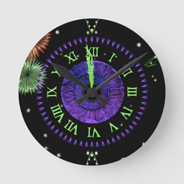 Reloj Redondo Mediano Violet Midnight Clock  (Anverso)