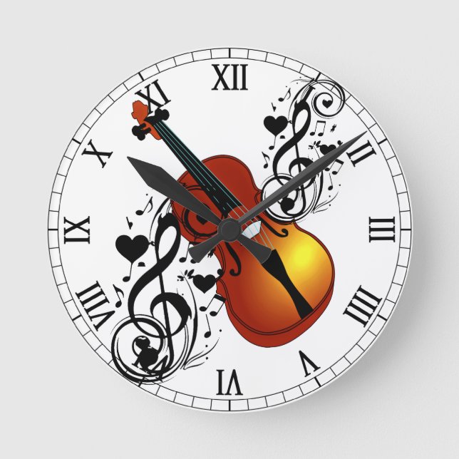 Reloj Redondo Mediano Violín, mi Love_ (Anverso)