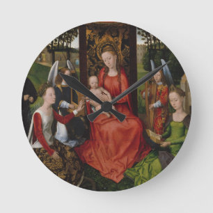 Reloj Redondo Mediano Virgen y niño con santos Catalina de Alejandría