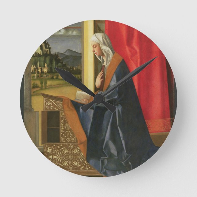 Reloj Redondo Mediano Virgin Mary, de The Annunciation diptych (el aceit (Anverso)
