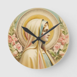 Reloj Redondo Mediano Virgin Mary Wall Clock
