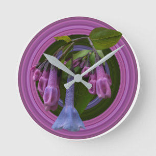 Reloj Redondo Mediano Virginia Bluebells Wildflower Round Clock