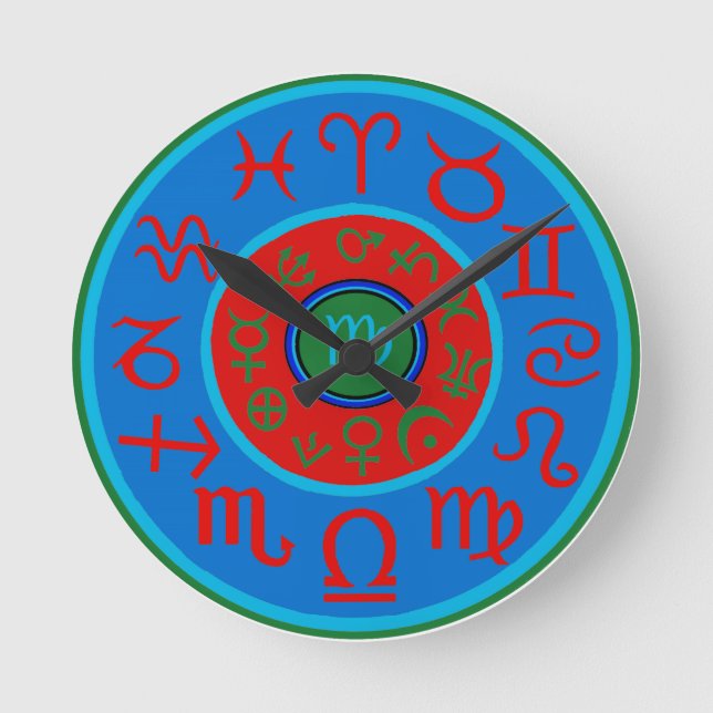 Reloj Redondo Mediano Virgo - Zodiaco Celestial (Anverso)