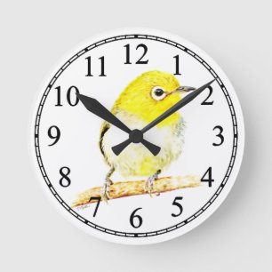 Reloj Redondo Mediano Viro Amarillo