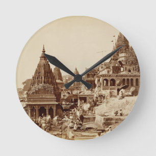 Reloj Redondo Mediano Vishnu Pud y otros templos, Benares (foto de la