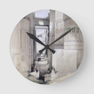 Reloj Redondo Mediano Visión a través del Pasillo de columnas, Karnak,