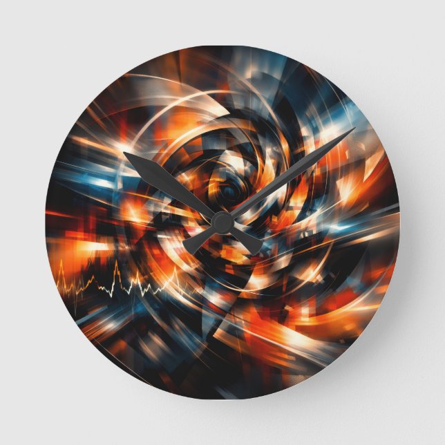 Reloj Redondo Mediano Visión abstracta de movimiento y mente (Anverso)