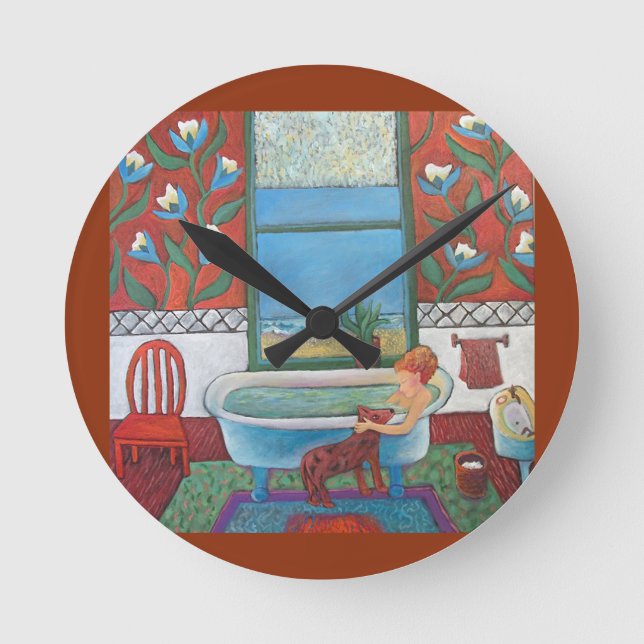 Reloj Redondo Mediano Visitor At Bathtime clock (Anverso)