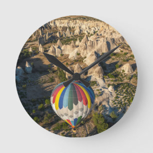 Reloj Redondo Mediano Vista aérea de globos aerostáticos, Cappadocia