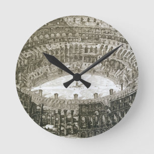 Reloj Redondo Mediano Vista aérea del Colosseum en Roma de las