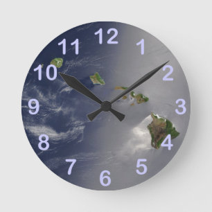 Reloj Redondo Mediano Vista de Hawaii del espacio
