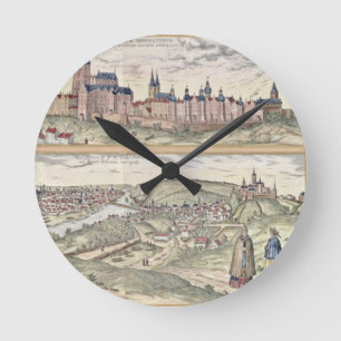 Reloj Redondo Mediano Vista de la demostración de Praga (arriba) el