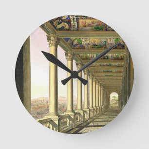 Reloj Redondo Mediano Vista de la tercera logia del piso en el Vatican,