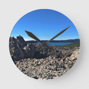 Reloj Redondo Mediano Vista del lago Paulina, OR
