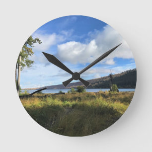 Reloj Redondo Mediano Vista del lago Wallowa, Oregón