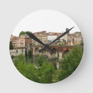 Reloj Redondo Mediano Vista del puente viejo (foto)