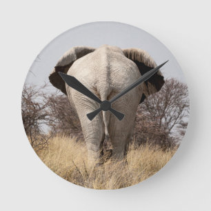 Reloj Redondo Mediano Vista trasera de elefante