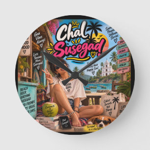 Reloj Redondo Mediano ¡Viva Susegad! — Susegad es un Estilo de Vida