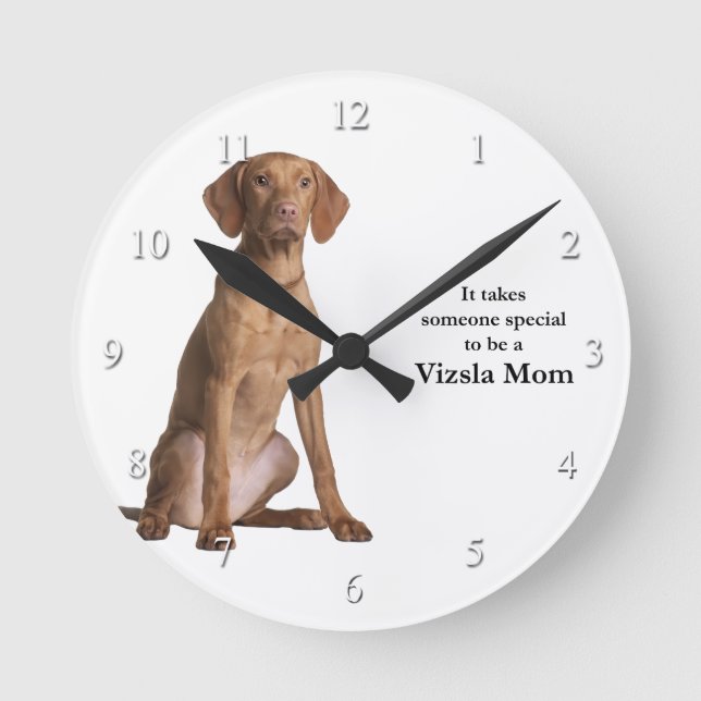 Reloj Redondo Mediano Vizsla Mom Clock (Anverso)