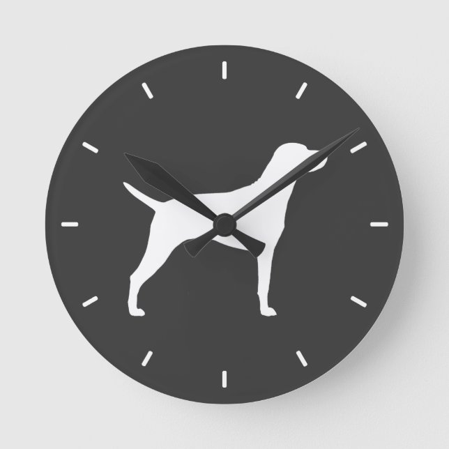 Reloj Redondo Mediano Vizsla Silhouette (Anverso)
