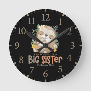 Reloj Redondo Mediano Voy A Ser Una Gran Hermana Invitación De Lema