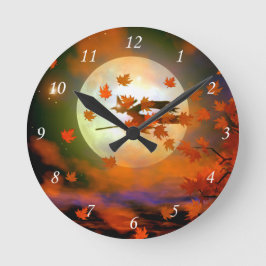 Reloj Redondo Mediano Vuelo de brujas de Halloween