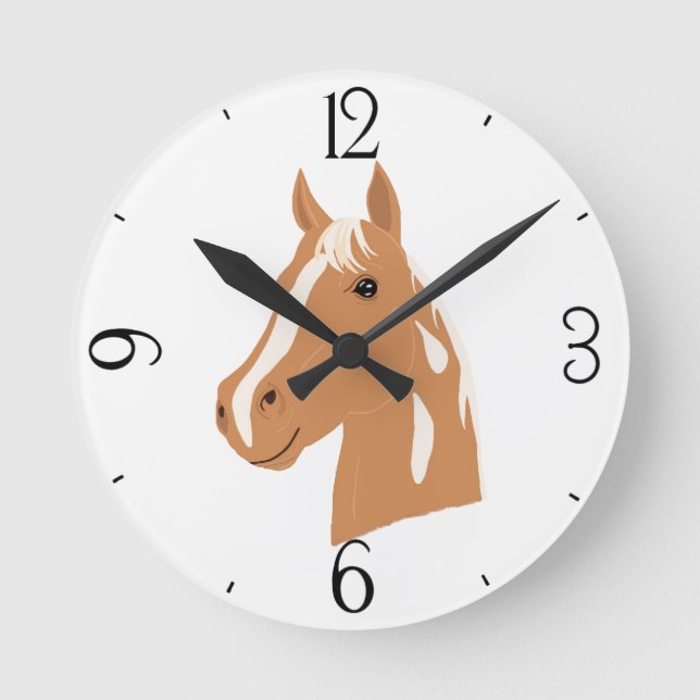 Reloj Redondo Mediano Vuelo rojo al caballo feliz (Anverso)