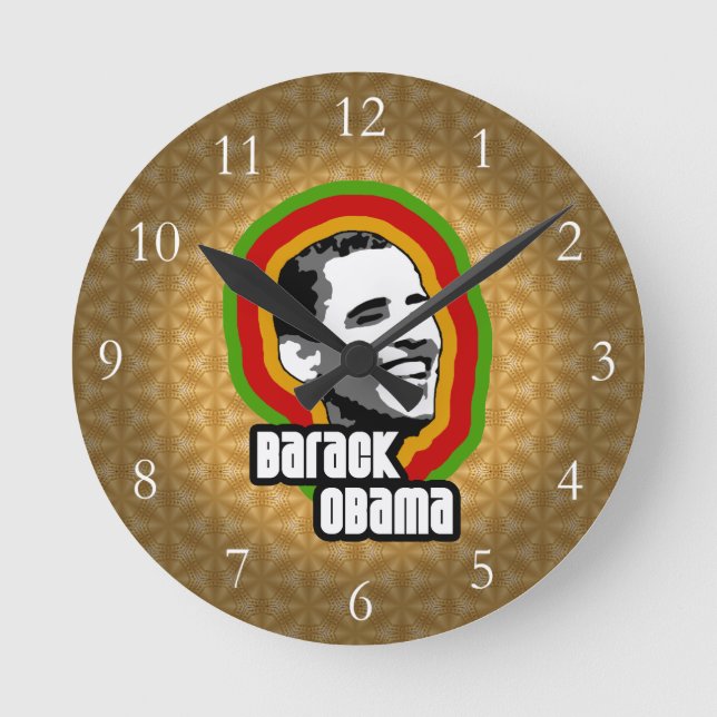 Reloj Redondo Mediano Vuelta de Barack Obama (Anverso)
