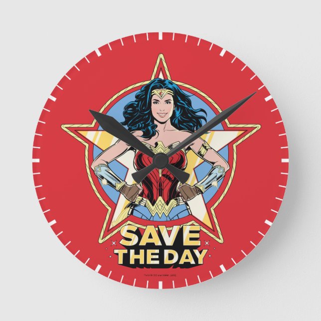 Reloj Redondo Mediano W84 | Salvar el día de la mujer maravilla del arte (Anverso)
