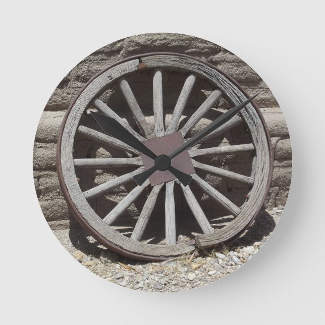 Reloj Redondo Mediano Wagon Wheel (Anverso)