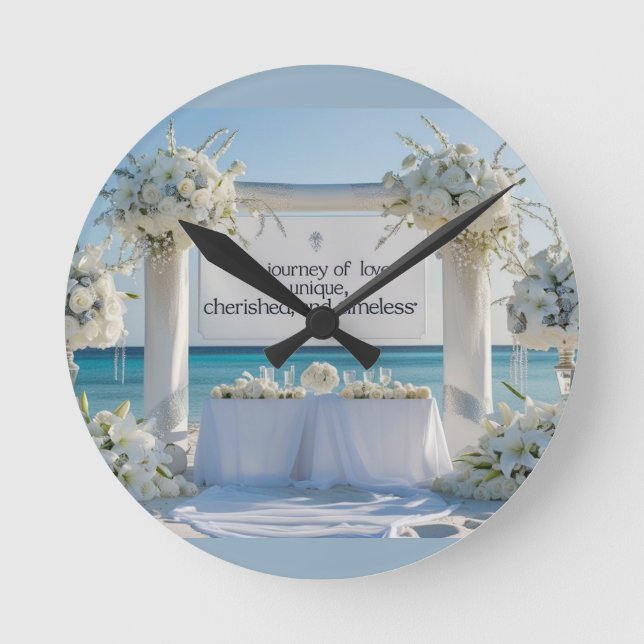 Reloj Redondo Mediano Wall Clock-Elegant Bridal Wall Clock (Anverso)