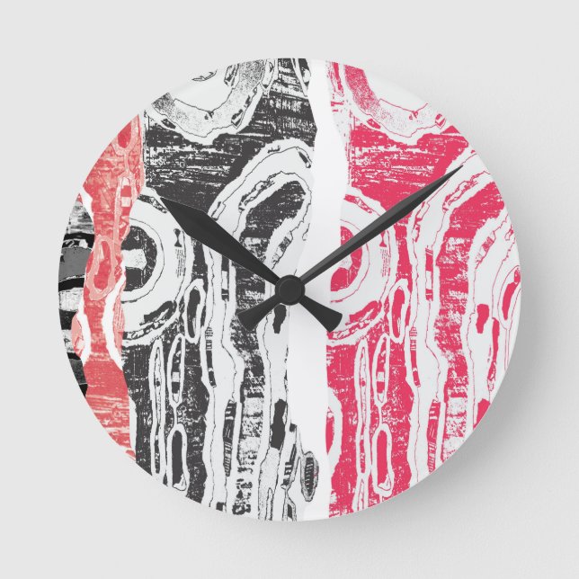 Reloj Redondo Mediano Wall Clock – Friction Lands Abstract Design (Anverso)