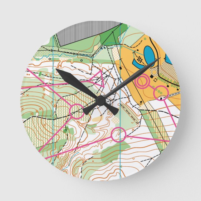 Reloj Redondo Mediano Wall clock - orienteering map (Anverso)