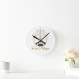 Reloj Redondo Mediano Wall Clock - Paris Elegant Eiffel Tower