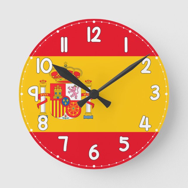 Reloj Redondo Mediano Wall Clock with the Spanish Flag - Flag of Spain (Anverso)