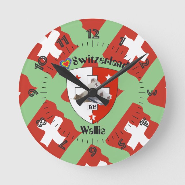 Reloj Redondo Mediano Wallis Valais Schweiz Suisse Uhr (Anverso)