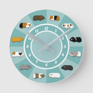 Reloj Redondo Mediano Wanduhr con cobayos