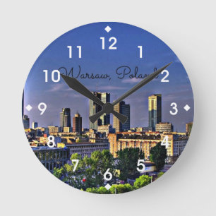 Reloj Redondo Mediano Warsaw, Poland Cityscape