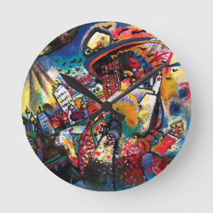 Reloj Redondo Mediano Wassily Kandinsky - Paisaje urbano de Moscú Arte a