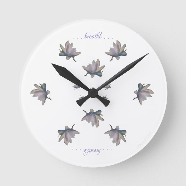 Reloj Redondo Mediano Water Lily Flower Maureen Girard Lotus Meditation (Anverso)