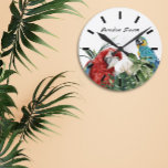 Reloj Redondo Mediano Watercolor Tropical Parrot Macaw<br><div class="desc">Este diseño se creó a través del arte digital. Puede ser personalizado en el área de proporcionar o personalizar eligiendo la opción de pulsar para personalizar y cambiando el nombre, las iniciales o las palabras. También puede cambiar el color y estilo del texto o eliminar el texto para un diseño...</div>