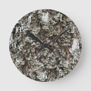 Reloj Redondo Mediano Weathered birch bark