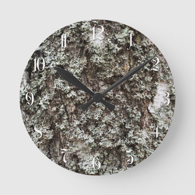 Reloj Redondo Mediano Weathered birch bark (Anverso)