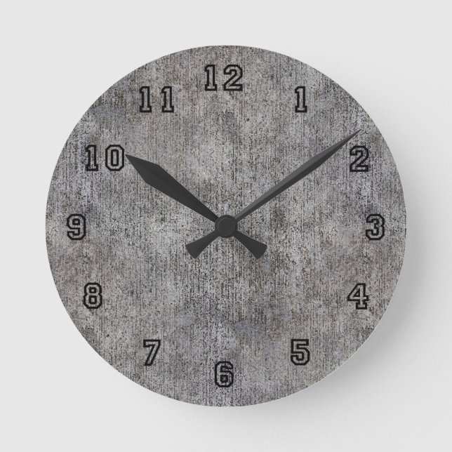 Reloj Redondo Mediano Weathered Grey Cement Sidewalk (Anverso)