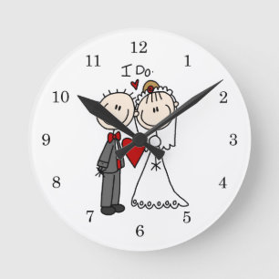 Reloj Redondo Mediano Wedding Couple I Do T-shirts and Gifts