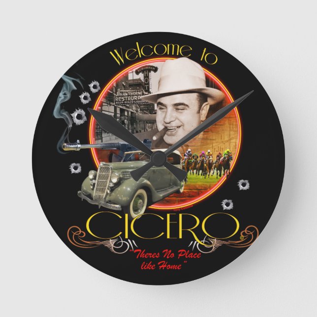 Reloj Redondo Mediano Welcome to Cicero (Anverso)