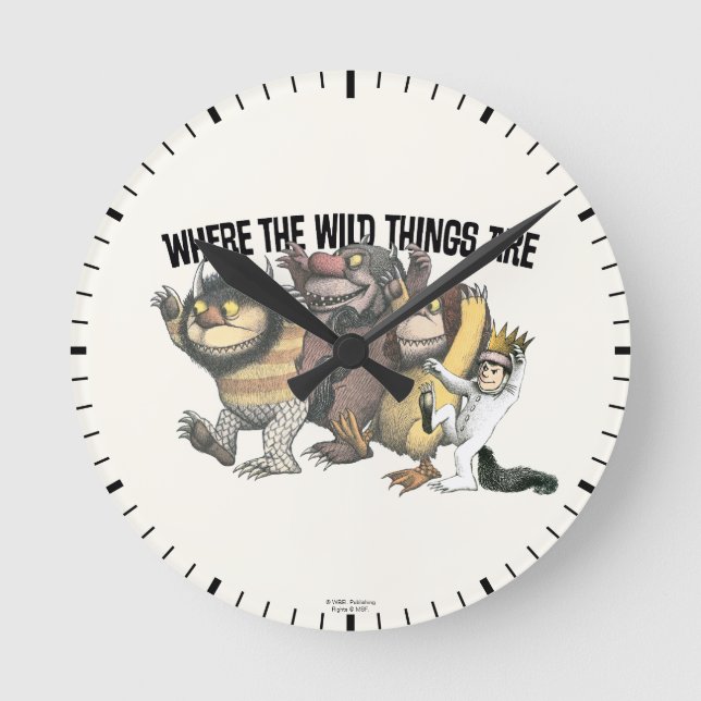Reloj Redondo Mediano Where the Wild Things Are Characters & Logo (Anverso)