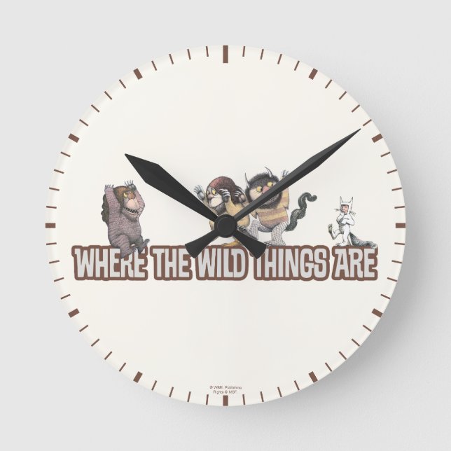 Reloj Redondo Mediano Where the Wild Things Are Characters on Logo (Anverso)